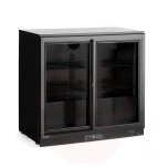 Back bar refrigerator 158L Arktic double sliding doors black 220-240V/160W 900x520x(H)870mm
