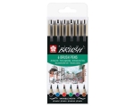 Pigma brush pens, värvilised pintselmarkerid, 6 tk/pk
