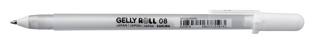Sakura Gelly Roll geelpliiats, valge 0,8mm